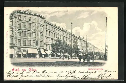 AK Wien, Strassenpartie des Kolowratrings, Kutsche