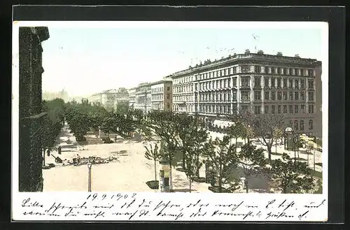 AK Wien, Blick auf Strassenpartie im Parkring