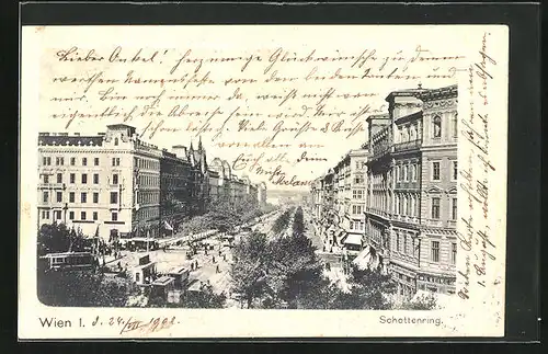 AK Wien, Schottenring, Strassenpartie