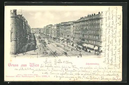 AK Wien, Strassenpartie des Schottenrings