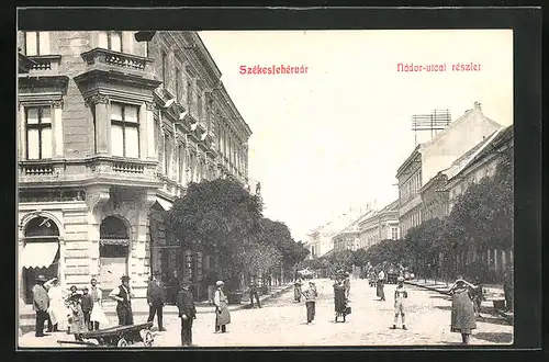 AK Szekesfehervar, Nador-ulcai reszlet, Grosse Strasse in der Stadt