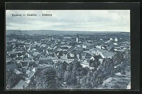 AK Zemun, Ortsansicht mit Kirche und Umgebung