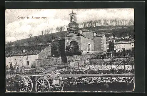 AK Savoniéres, Blick auf Kirche