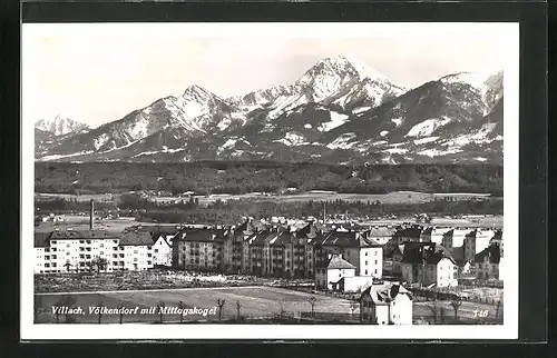 AK Villach, Völkendorf mit Mittagskogel