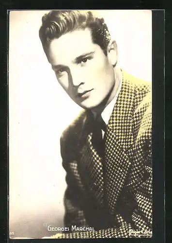 AK Schauspieler Georges Marchal in Hahnentritt-Anzug