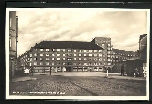 AK Hannover, Stephansplatz mit Hochhaus