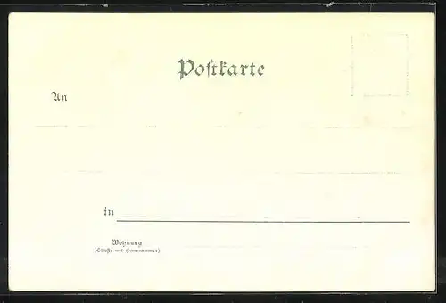 Lithographie Porta Westfalica, Bahnhof, Witterkinds-kapelle, Aussichtsturm