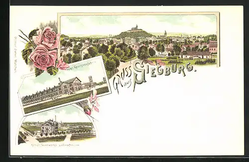 Lithographie Siegburg, Kgl. Geschossfabrik, Kgl. Feuerwerks-Laboratorium