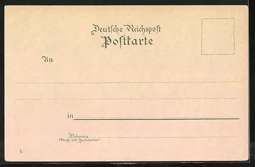 Lithographie Meinerzhagen, Bahnhof von der Gleisseite, Kaiserl. Postamt