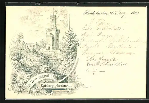 Lithographie Herdecke, Gasthaus Kaisberg