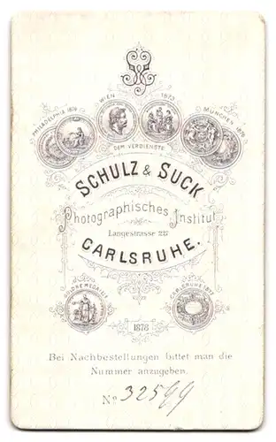 Fotografie Schulz & Suck, Karlsruhe, Langestrasse 227, Portrait bürgerlicher Herr mit Backenbart