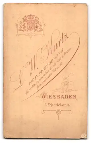 Fotografie L. W. Kurtz, Wiesbaden, Friedrichstr. 4, junge Dame im tailierten Kleid mit Edelweiss-Brosche