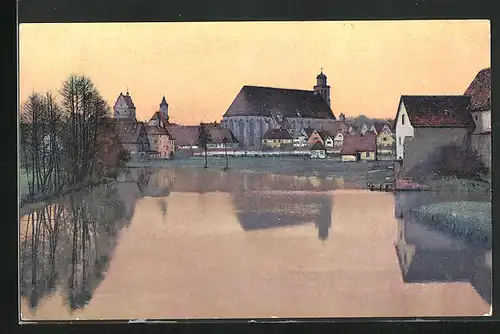 Künstler-AK Photochromie Nr. 2763: Dinkelsbühl, Ortsansicht von der Wörnitz aus