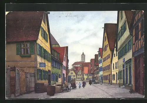 Künstler-AK Photochromie Nr. 2764: Dinkelsbühl, Strasse Untere Schmiedgasse