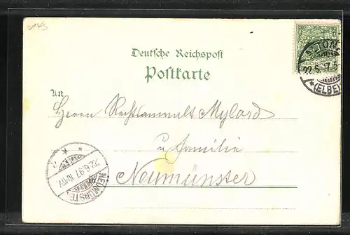 Lithographie Hamburg, Allgemeine Gartenbau-Ausstellung 1897, Restaurant Bella Vista mit Künstlerklause