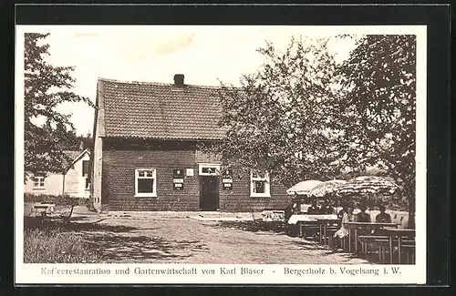 AK Bergerholz / Vogelsang, Restaurant Karl Bläser, Gartenpartie