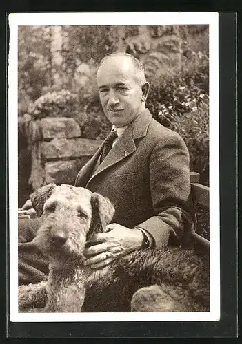 AK Präsident Edvard Benes mit Terrier