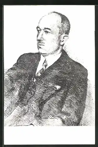 Künstler-AK Portrait des Präsidenten Edvard Benes