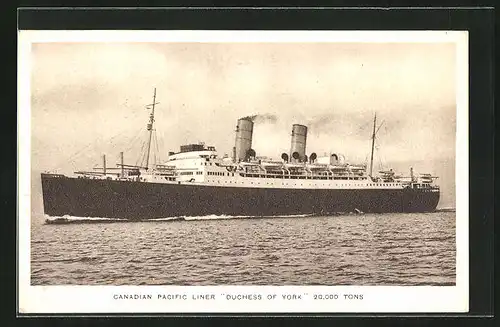 AK Duchess of York, Canadian Pacific Liner, Passagierschiff