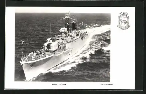 AK HMS Jaguar, Kriegsschiff in voller Fahrt