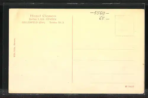 AK Gillenfeld, Strasse am Hotel Clausen