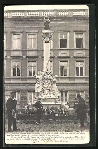 AK Luxembourg, Le monument des poètes nationaux Dicks et Lentz