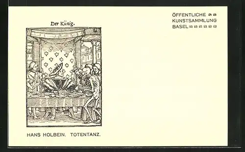 Künstler-AK Öffentliche Kunstsammlung Basel, Hans Holbein, Totentanz, Der Künig