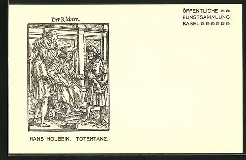 Künstler-AK Öffentliche Kunstsammlung Basel, Hans Holbein, Totentanz, Der Richter