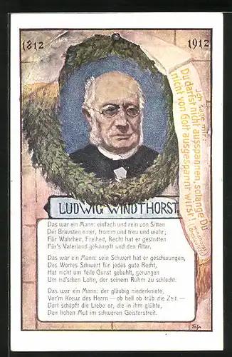 Künstler-AK Portrait Ludwig Windthorst