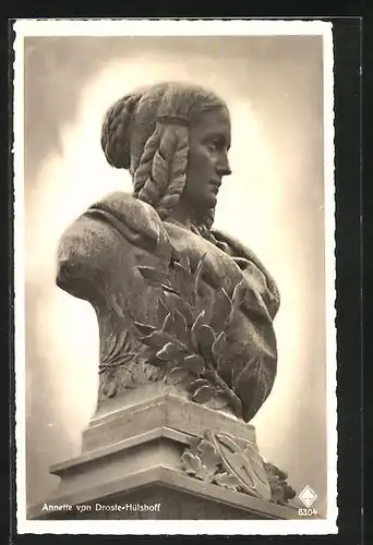 AK Büste von Annette von Droste-Hülshoff