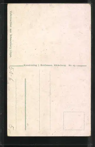 AK Frau in Tracht Schaumburg-Lippes