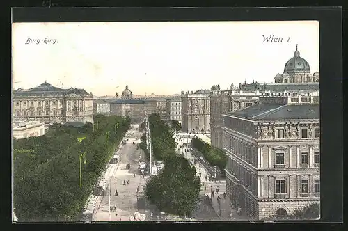 AK Wien, Blick auf Stadt, Burg-Ring