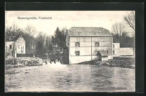 AK Heutrégiville, Mühle mit Wasserrad im Frühjahr