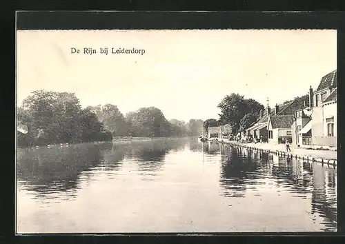 AK Leiderdorp, De Rijn, Häuser am Rhein