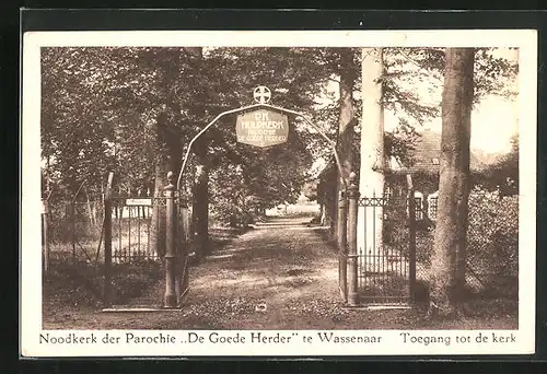 AK Wassenaar, Noodkerk der Parochie De Goede Herder, Toegang tot de kerk