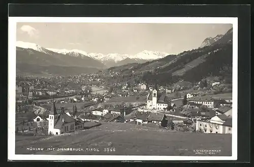 AK Mühlau, Ortsansicht mit Blick auf Innsbruck