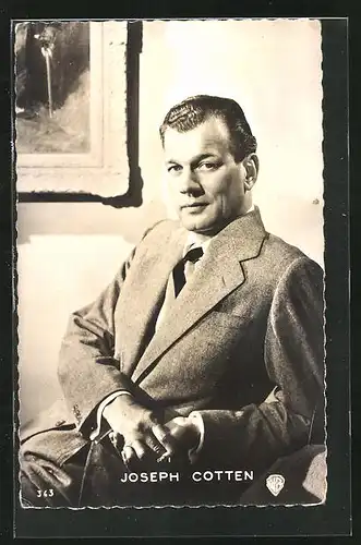 AK Schauspieler Joseph Cotten im Anzug