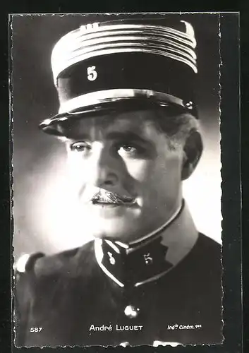 AK Schauspieler Andre Luguet in Uniform mit Schirmmütze