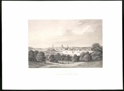 Stahlstich Potsdam, Panorama vom Babertsberge gesehen, aus Brandenburgisches Album von B. S. Berendsohn, 1860, 26 x 35cm