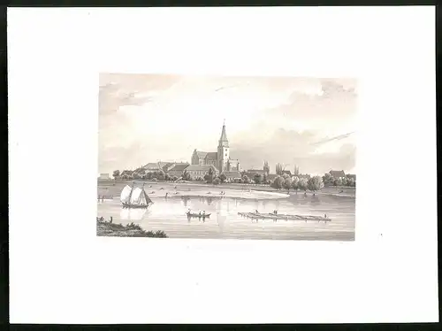 Stahlstich Brandenburg, Domkirche, aus Brandenburgisches Album von B. S. Berendsohn, 1860, 26 x 35cm
