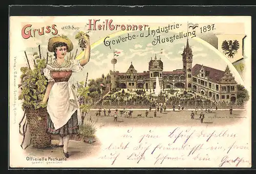 Lithographie Heilbronn, Industrie- und Gewerbe-Ausstellung 1897, Weinkönigin
