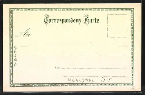 Künstler-AK Mühlbachl, Strassenpartie am Ortseingang, Panorama