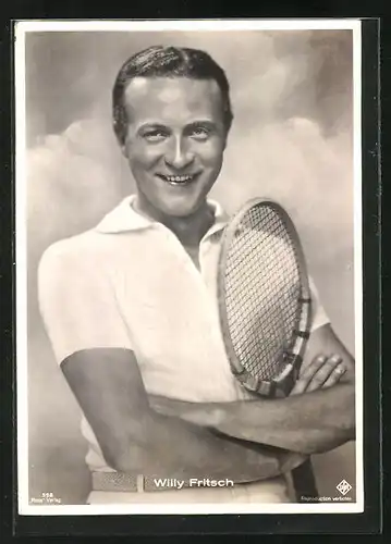 AK Schauspieler Willy Fritsch mit Tennisschläger