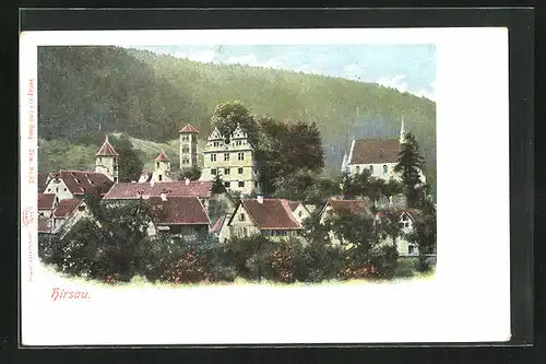 AK Hirsau, Ortspartie aus der Vogelschau