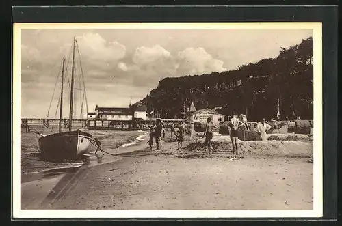 AK Sellin / Rügen, Strandpartie