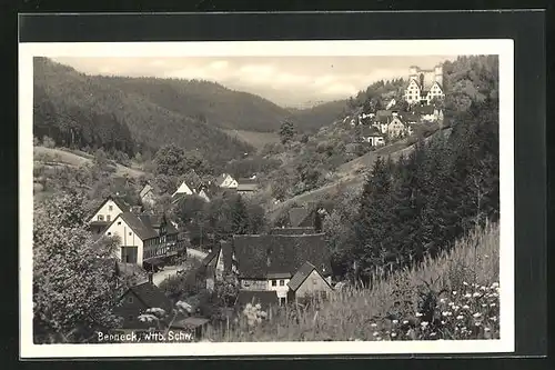 AK Berneck im Schwarzwald, Ortsansicht aus der Vogelschau