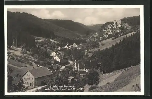 AK Berneck / Schwarzwald, Ortsansicht aus der Vogelschau