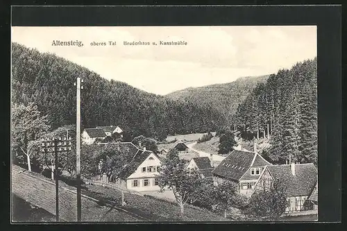 AK Altensteig, Oberes Tal mit Bruderhaus und Kunstmühle