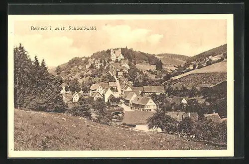 AK Berneck / Schwarzwald, Ortsansicht aus der Vogelschau