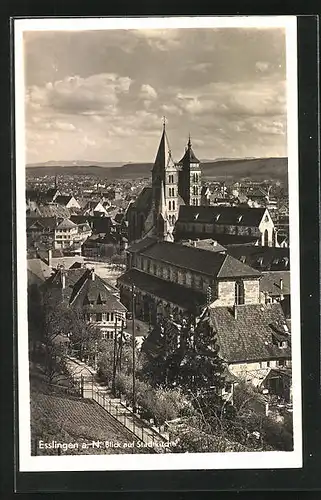 AK Esslingen, Blick zur Stadtkirche
